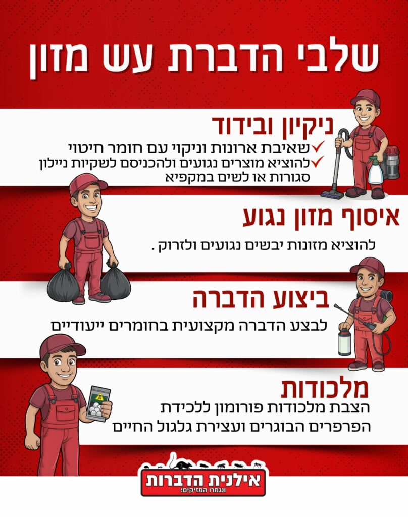 שלבי הדברת עש המזון