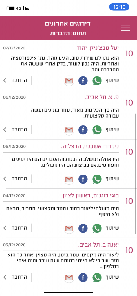 המלצה על חברת הדברות